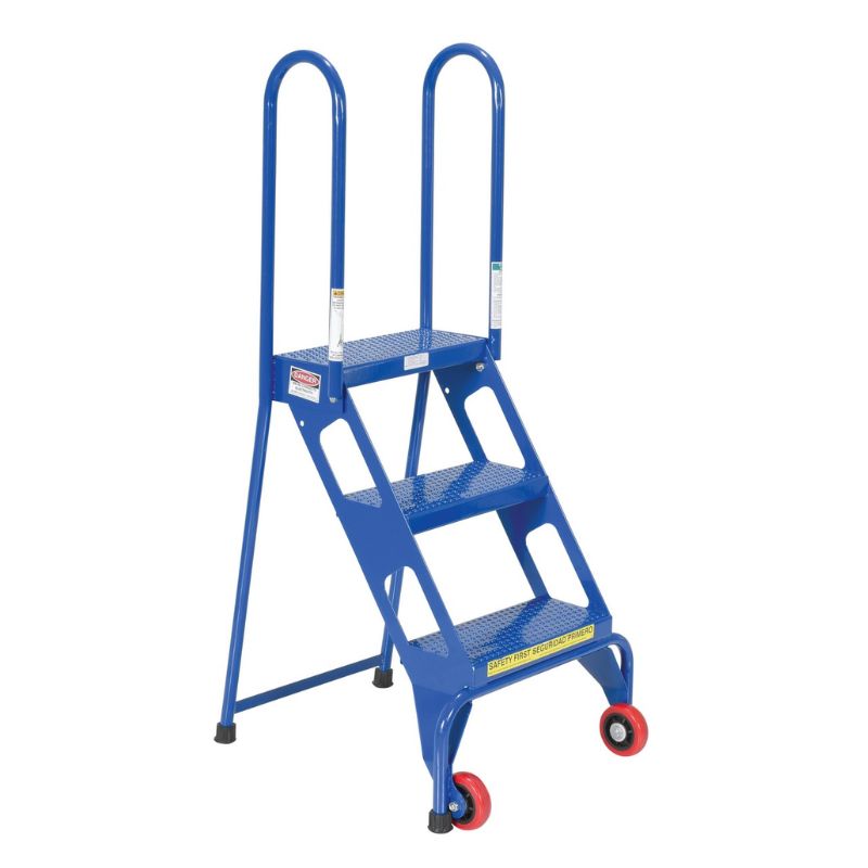 Vestil FLAD-3 Stainless Steel Folding Ladder with Wheels