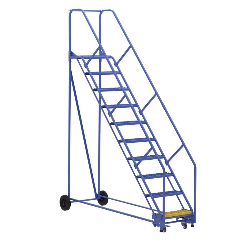Vestil LAD-10-14-G-EZ Steel Rolling Warehouse Ladder