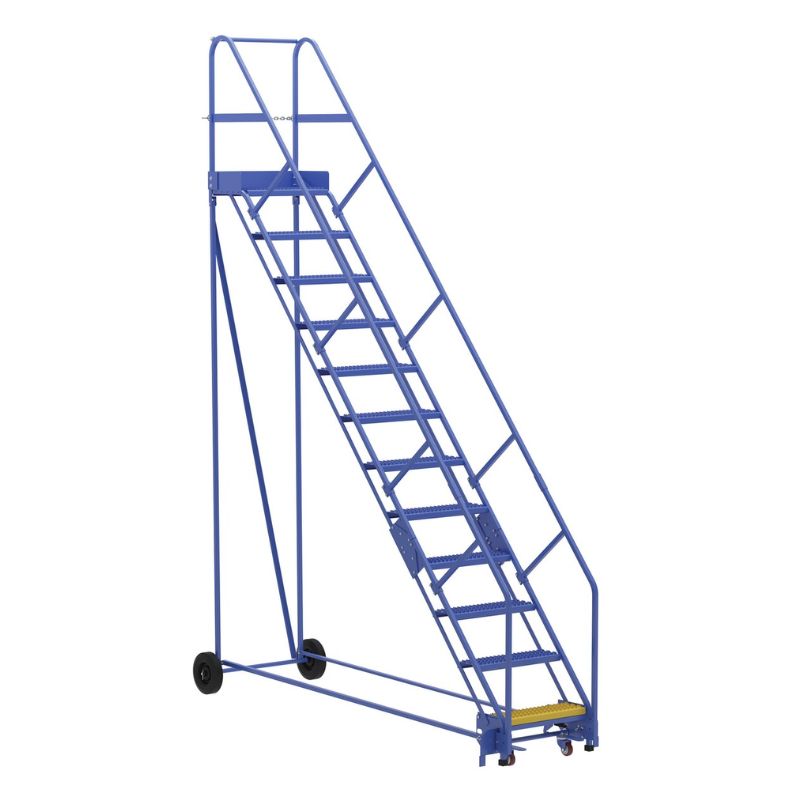 Vestil LAD-12-14-G-EZ Steel Rolling Warehouse Ladder