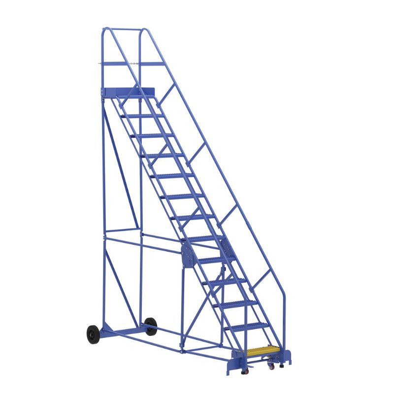 Vestil LAD-13-14-G-EZ Steel Rolling Warehouse Ladder