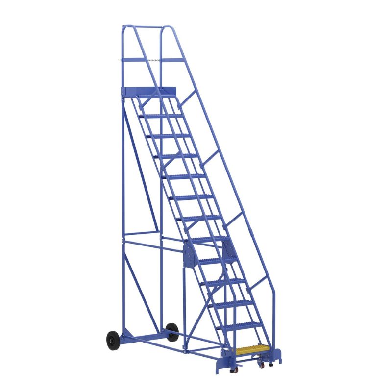 Vestil LAD-13-14-G Steel Rolling Warehouse Ladder
