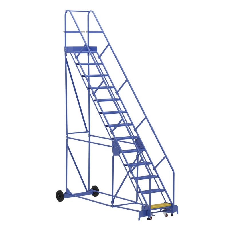 Vestil LAD-13-14-P-EZ Steel Rolling Warehouse Ladder