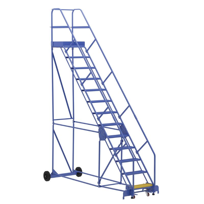 Vestil LAD-13-21-P-EZ Steel Rolling Warehouse Ladder