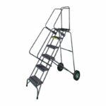 Ballymore FAWL-10 Fold and Store 10-Step Gray Steel Folding Rolling Safety Ladder