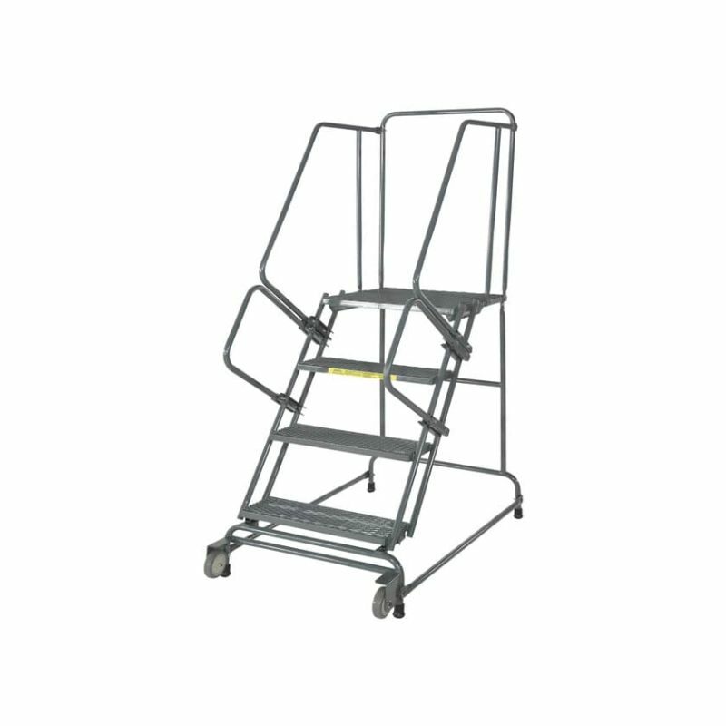 Ballymore FSTR426 Tilt and Roll 4-Step Gray Steel Rolling Safety Ladder