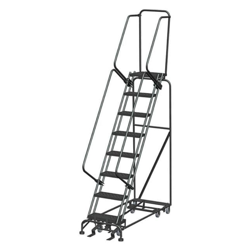 Ballymore Pip-6 6-Step Gray Steel All-Direction Rolling Safety Ladder