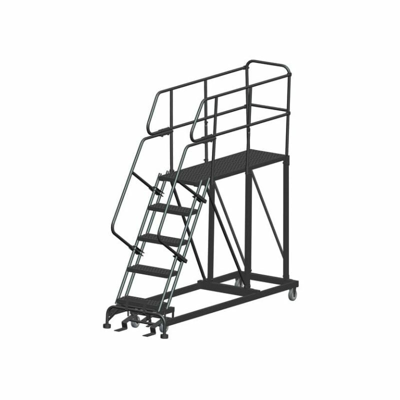 Ballymore SEP5-2436 5-Step Heavy-Duty Steel Mobile Work Platform with Handrails