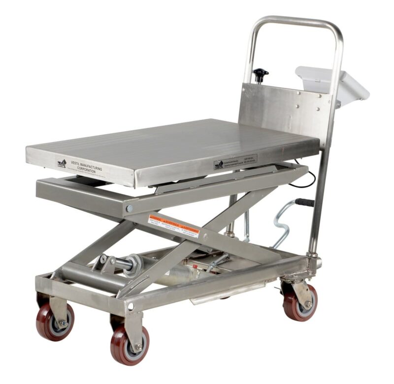 Vestil Cart-500-Scl-Pss Partially Stainless Steel Scissor Cart With Scale - Vestil Cart-500-Scl-Pss Partially Stainless Steel Scissor Cart With Scale - Material Handling