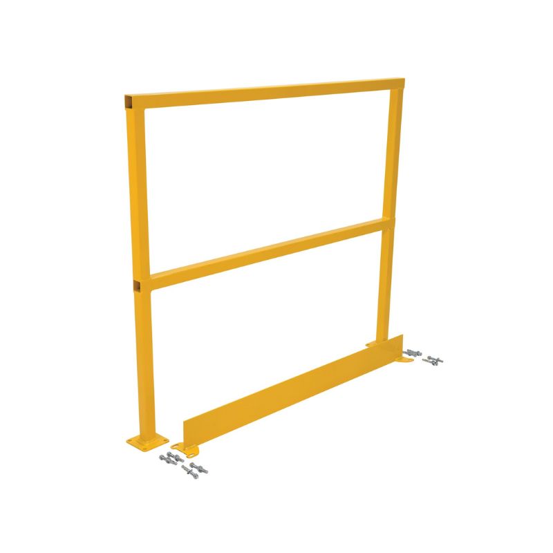 Vestil SQ-48-TB-HWR Steel Safety Handrail with Hardware and Toe Board